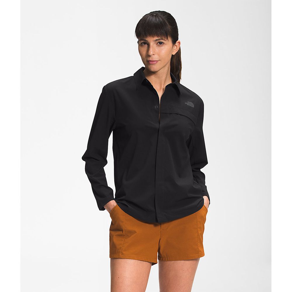 The North Face Long Sleeve Womens Australia - The North Face First Trail Black (LIY-719206)